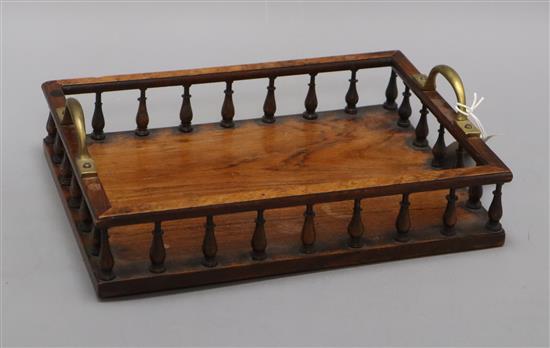A Victorian rosewood book trough length 28cm